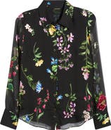 Elie Tahari The Janice Print Silk Blend Shirt