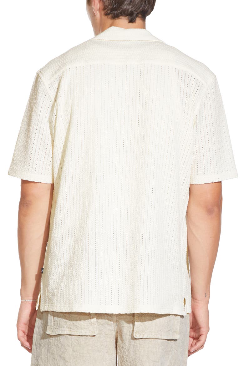 Relaxed Fit Short Sleeve Button-Up Resort Shirt, Alternate, color, CREAM