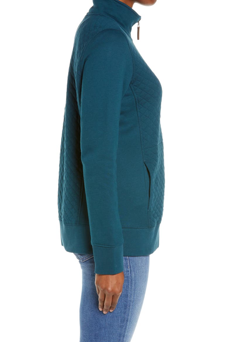 Quilted Quarter Zip Pullover, Alternate, color, DEEP ADMIRAL BLUE