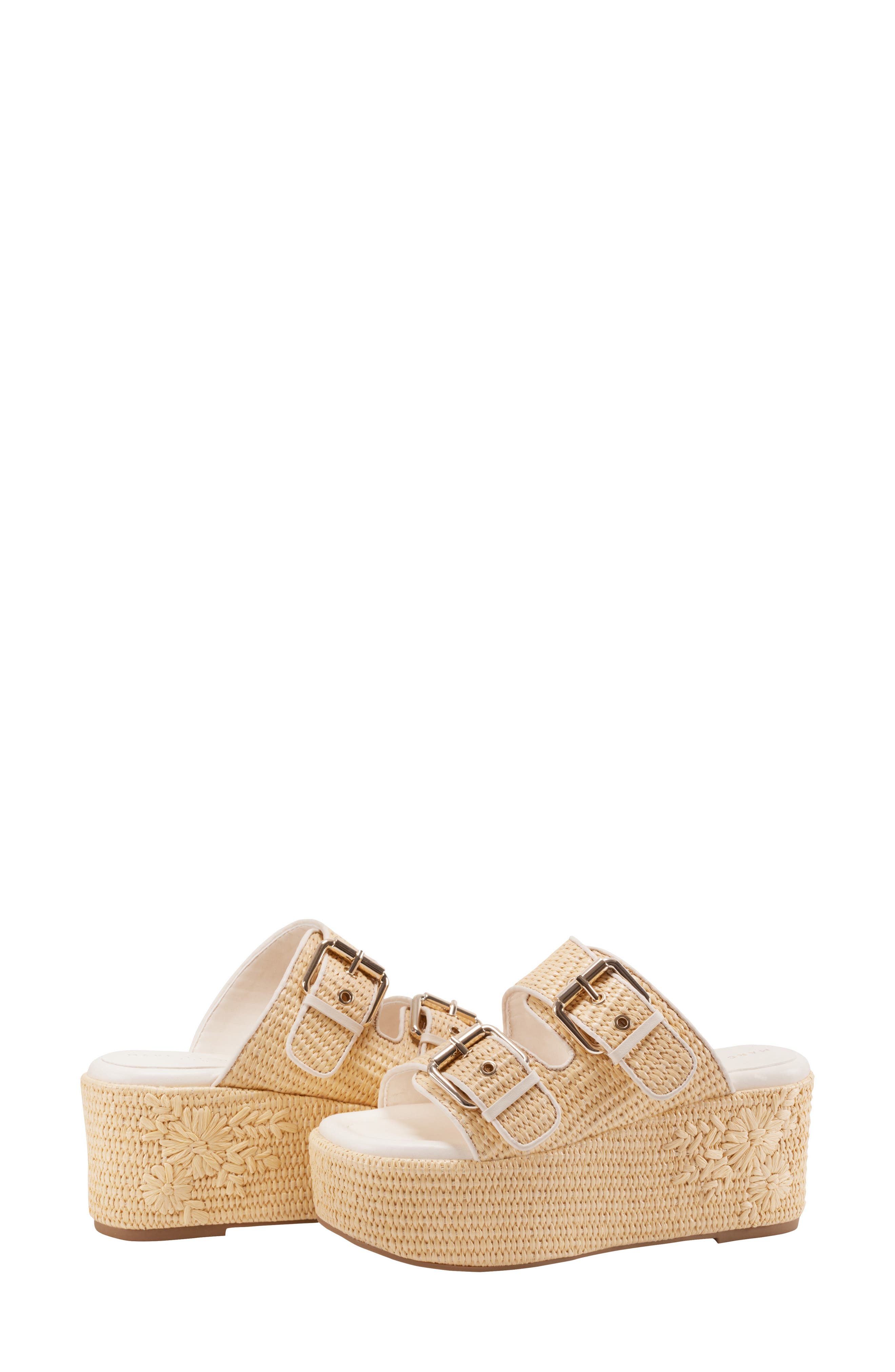 Marc Fisher LTD Poppy Platform Sandal, Alternate, color, Light Beige