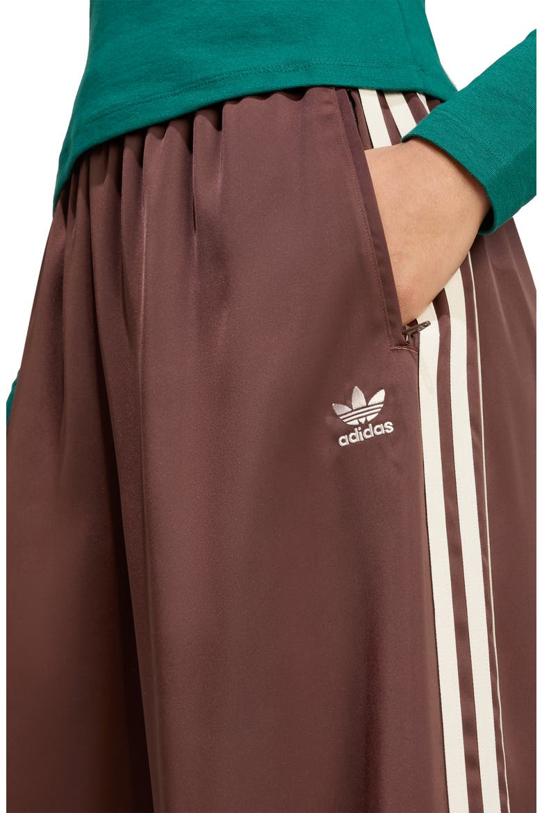Wide Leg Satin Track Pants, Alternate, color, AUBURN/ CREAM WHITE