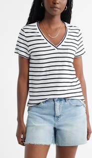 Caslon® Cotton & Modal V-Neck T-Shirt