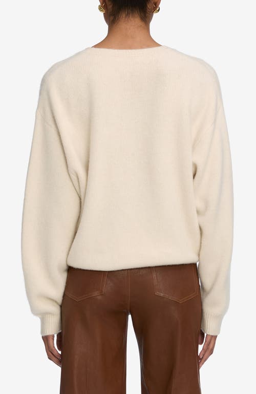 Frame The Brushed Cashmere Sweater In White