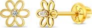 In Season Jewelry 14k Jeweled Open Flower Earrings