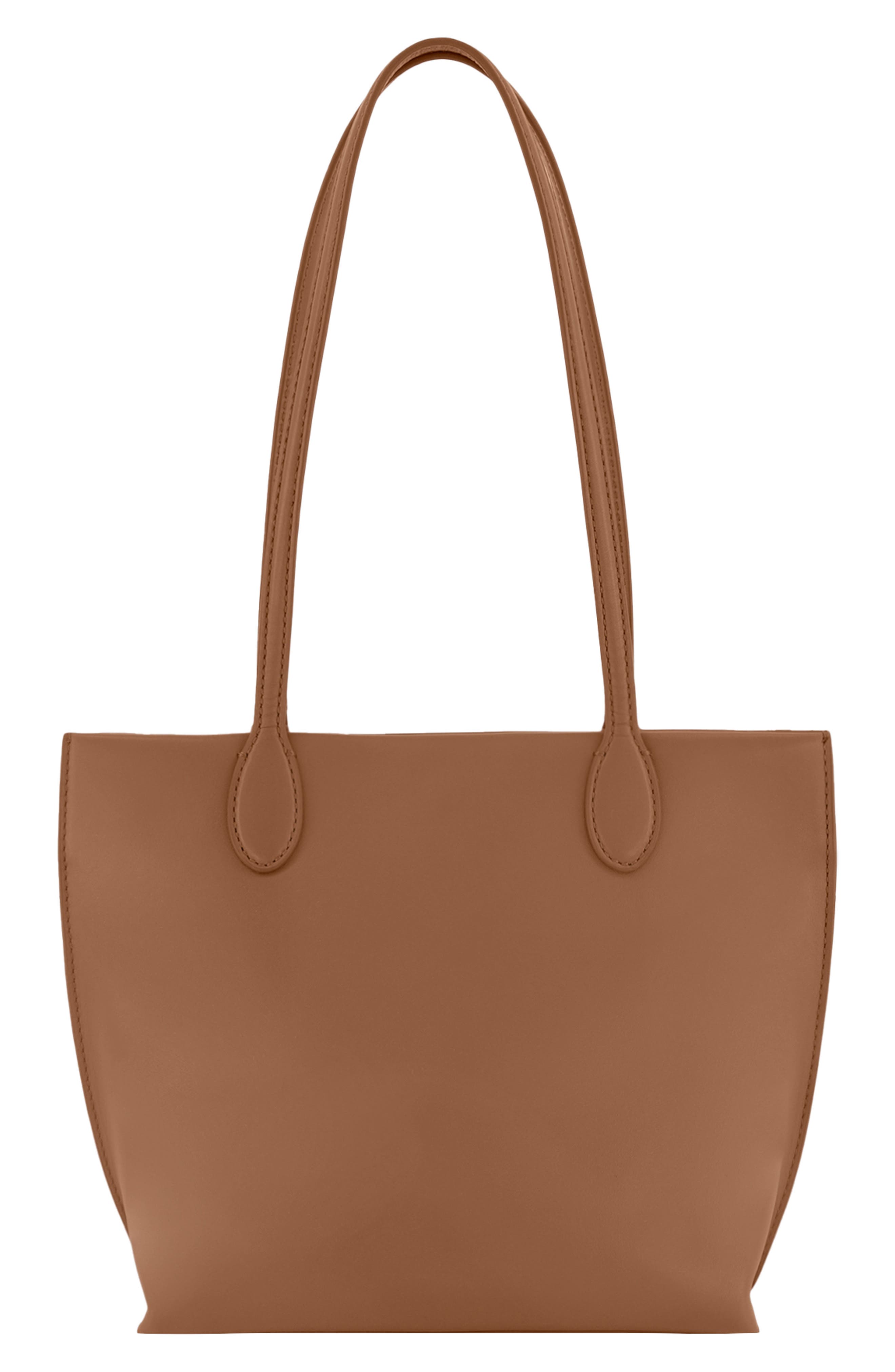 Mini Athene Nappa Leather Tote, Alternate, color, SADDLE