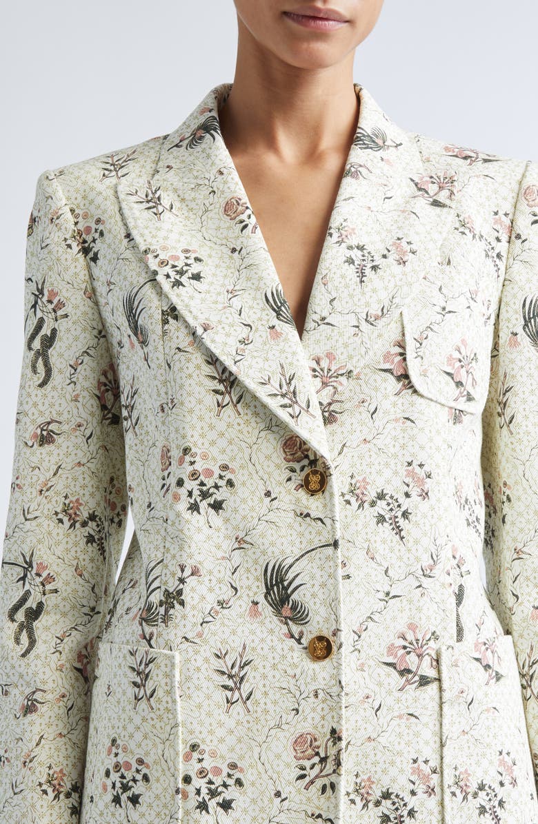 Giambattista Valli Floral Embroidered Cotton Jacket, Alternate, color, Ivory/ Quartz Rose