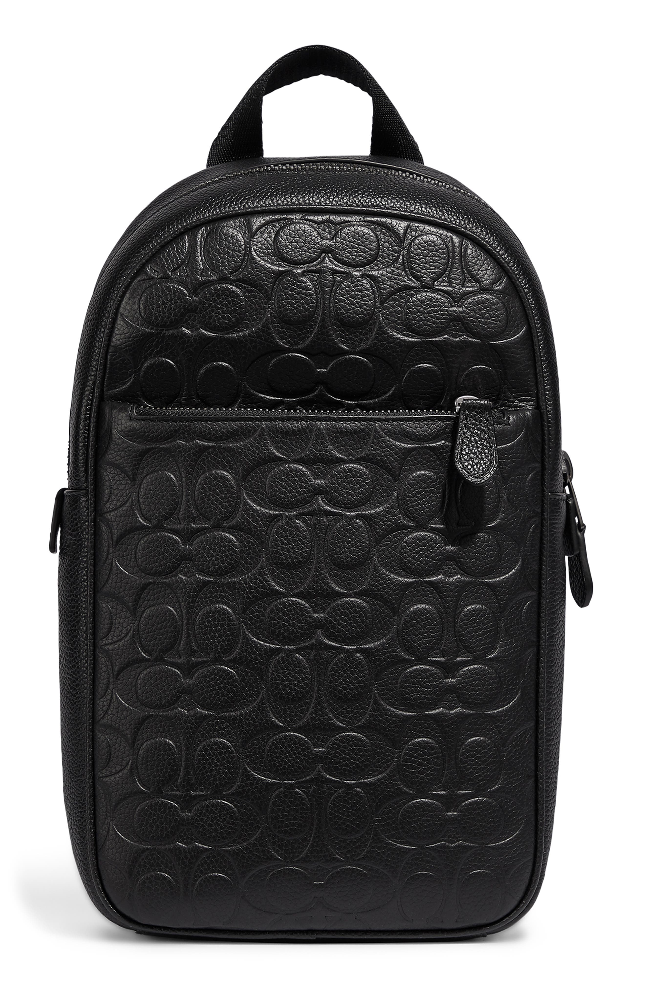 COACH Metropolitan Logo Embossed Sling Backpack, Main, color, 