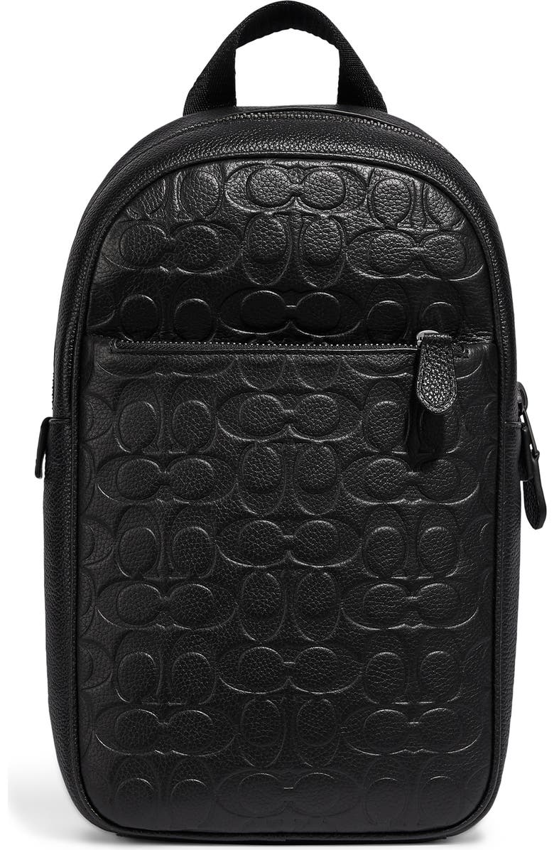 COACH Metropolitan Logo Embossed Sling Backpack, Main, color,