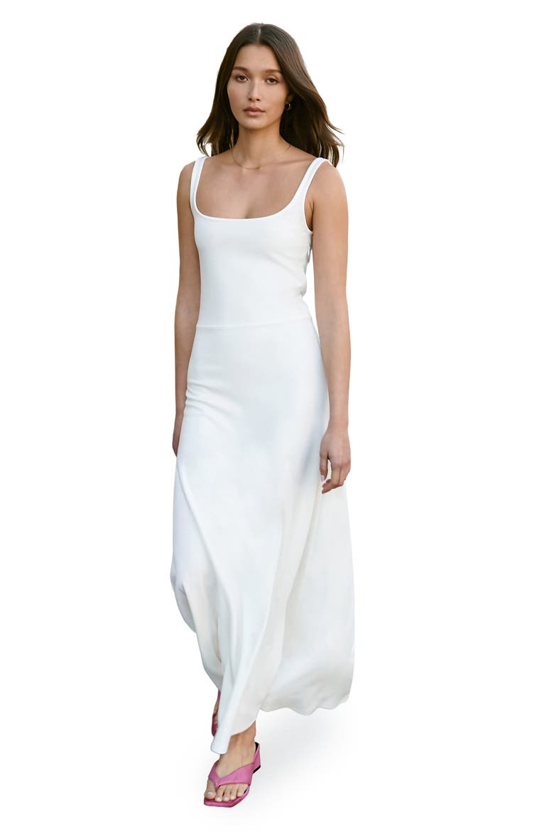 Marvin Tank Ponté Maxi Dress, Alternate, color, OFF WHITE