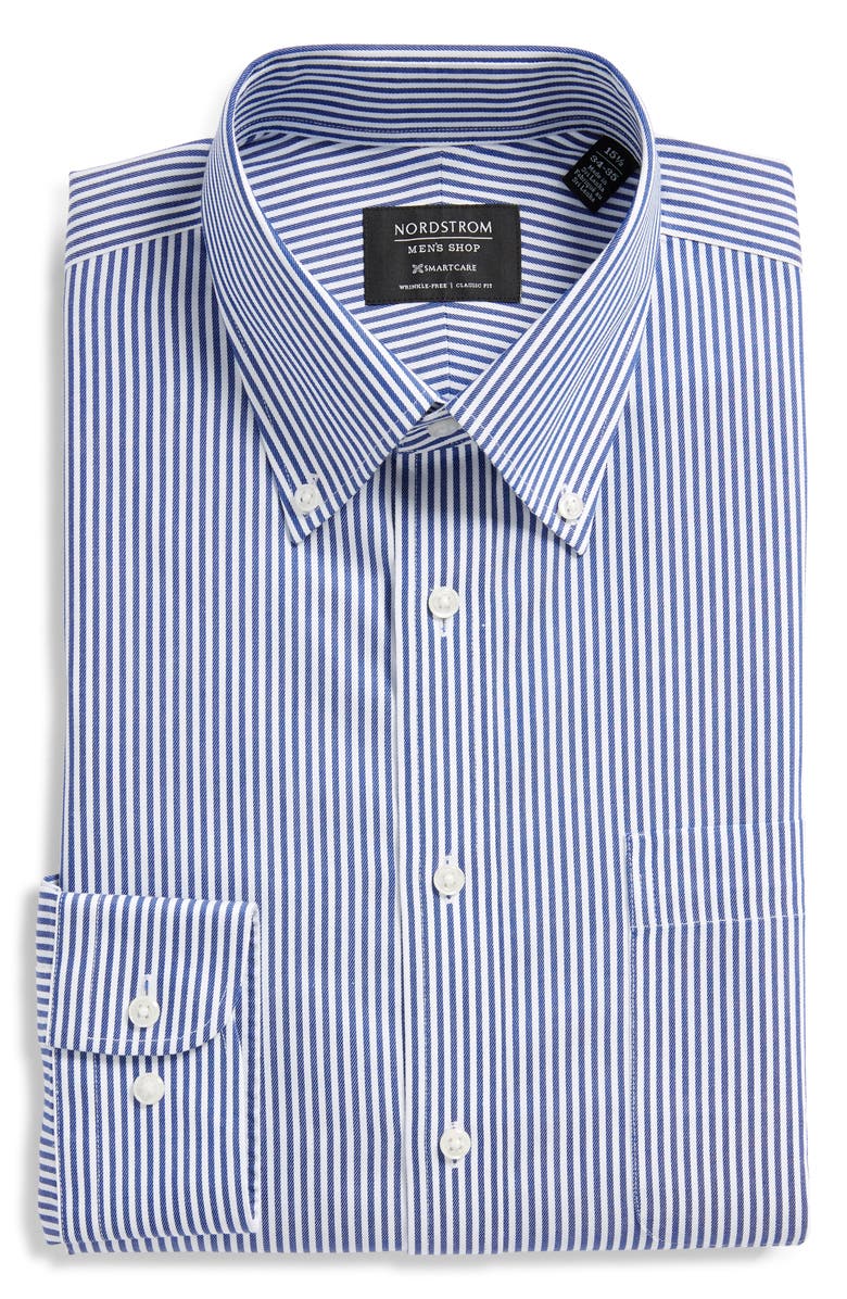 Nordstrom Men's Shop Smartcare<sup>™</sup> Classic Fit Stretch Stripe Dress Shirt, Alternate, color, 