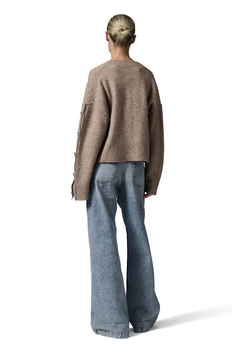 Solange Oversized Button Detail Sweater, Alternate, color, Hazel Melange