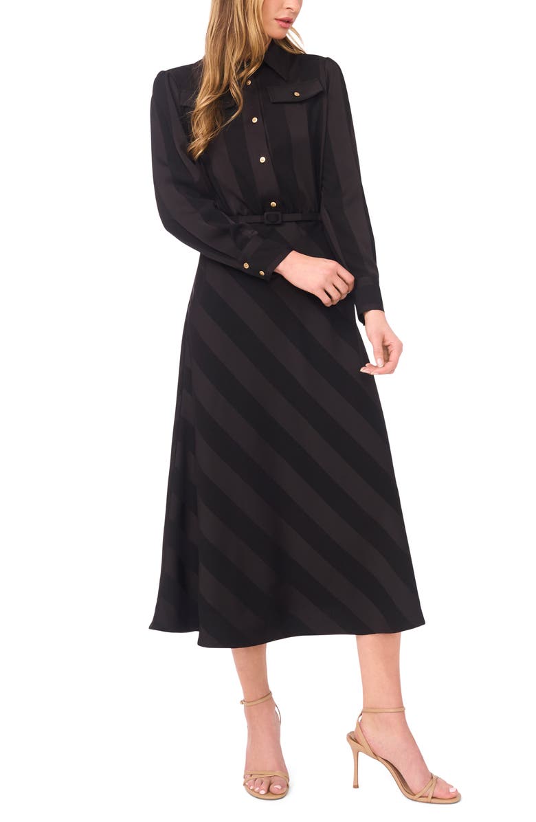 Ted Baker Isabelle Long Sleeve Shirtdress, Main, color, Rich Black
