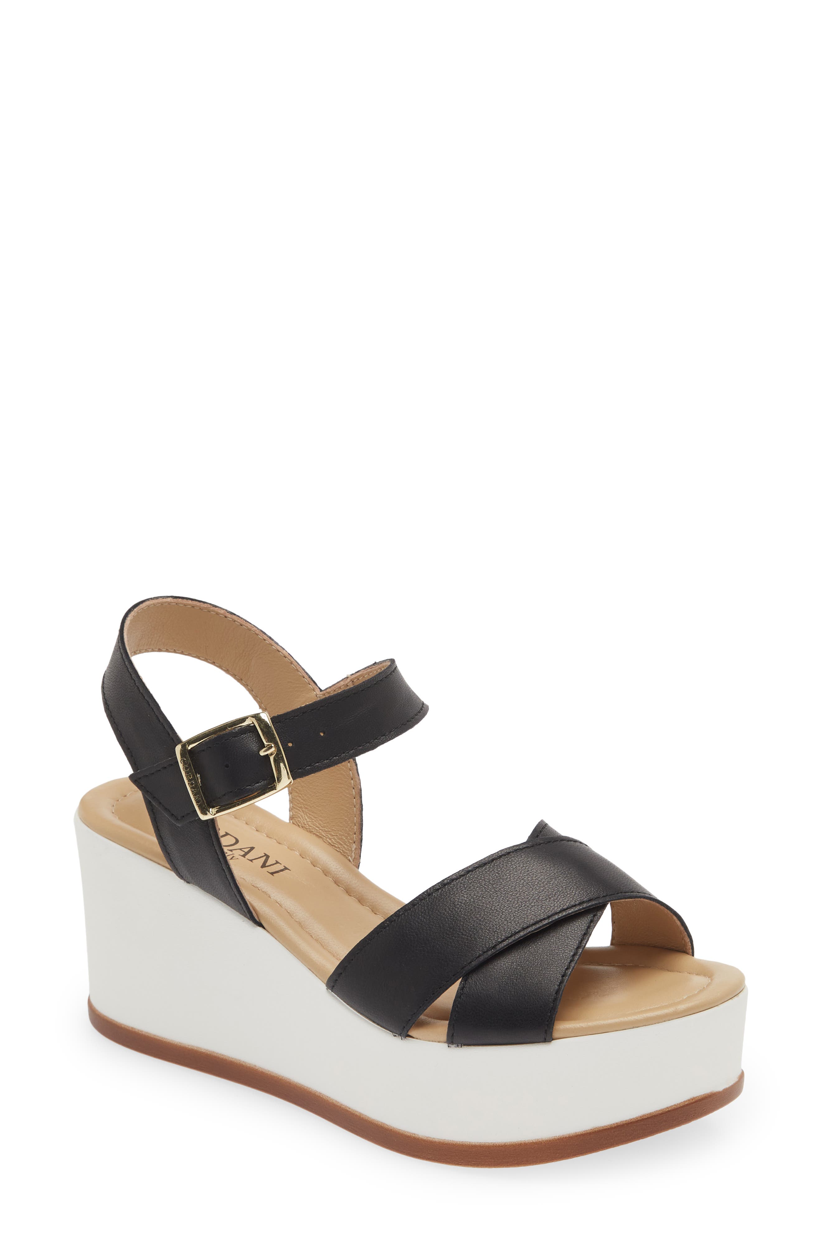 Cordani Darrell Crisscross Wedge Sandal, Main, color, 