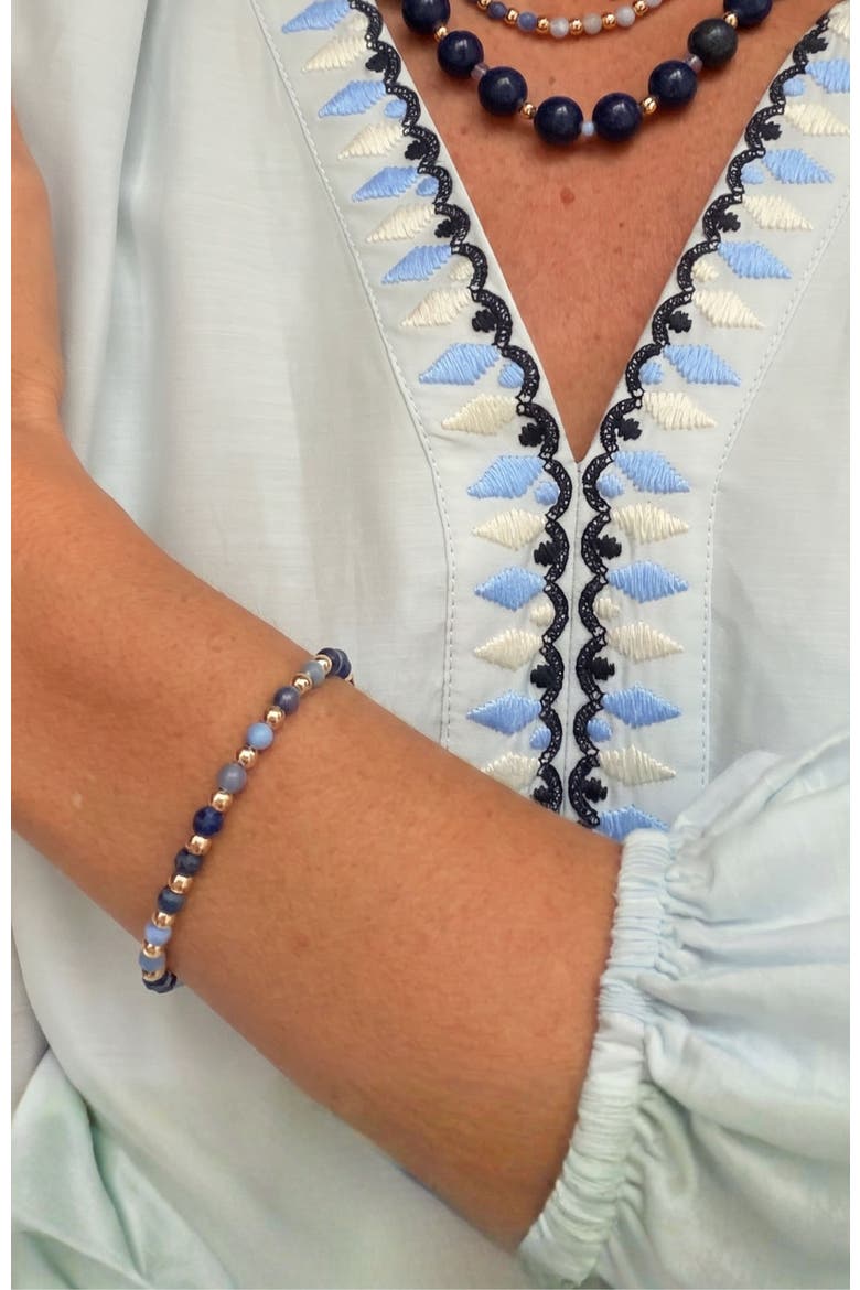 Kate Gemstone Beaded Bracelet, Alternate, color, Blue