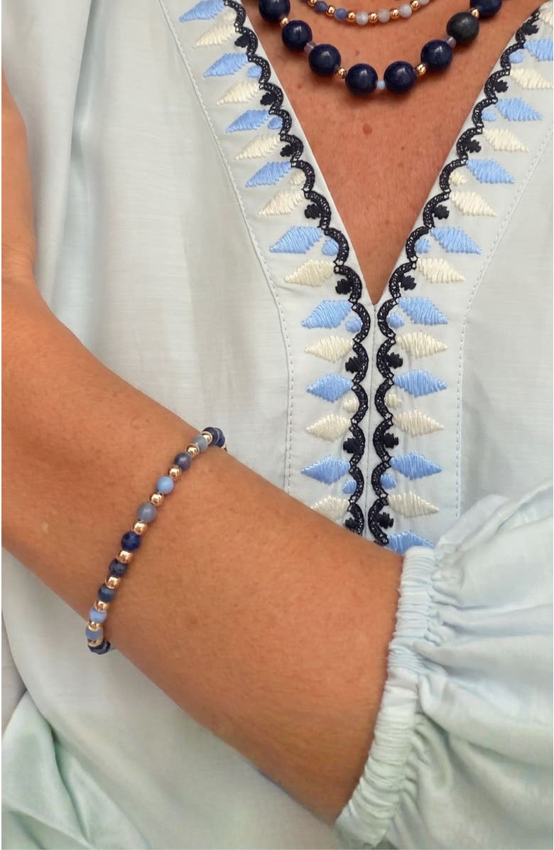 Stella & Dot Kate Gemstone Beaded Bracelet, Alternate, color, Blue
