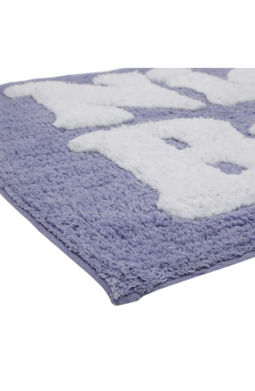 Jessica Simpson Cotton Bath Rug In Lavender/white