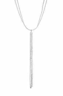 NORDSTROM RACK Ball Chain Tassel Lariat Necklace