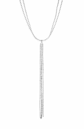 NORDSTROM RACK Ball Chain Tassel Lariat Necklace