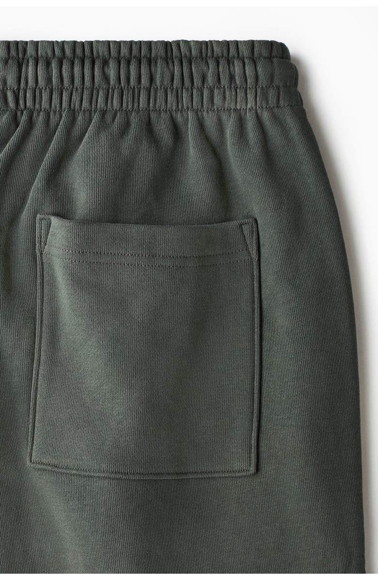 H&M Relaxed Fit Cotton Shorts, Alternate, color, Dark Dusty Green