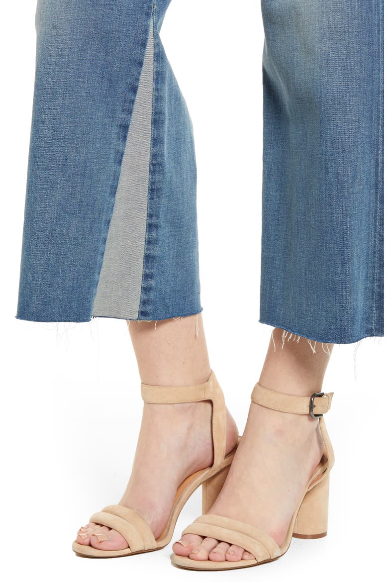JEN7 High Waist Contrast Panel Crop Wide Leg Jeans, Alternate, color, CANYON COAST