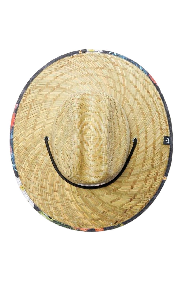 Hemlock Koa Big Kids Straw Lifeguard Hat, Alternate, color, Hawaiian Floral