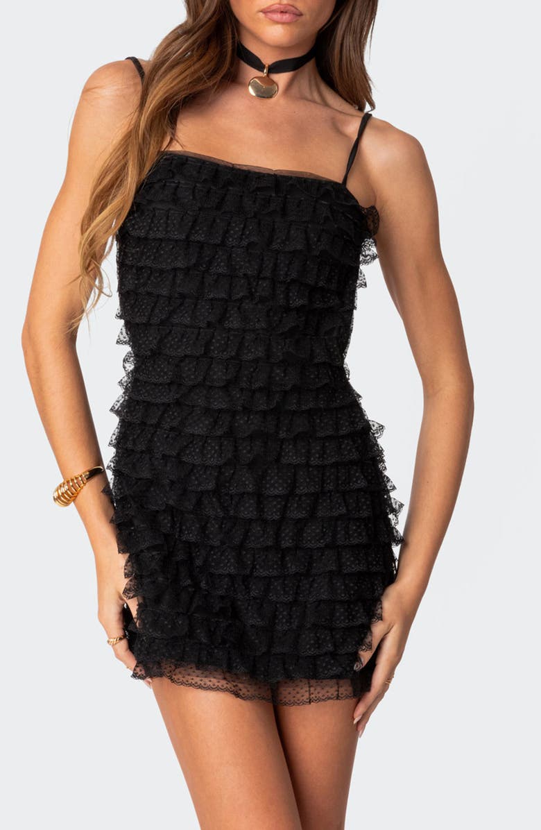 EDIKTED Party Favor Backless Tiered Ruffle Minidress, Alternate, color, 