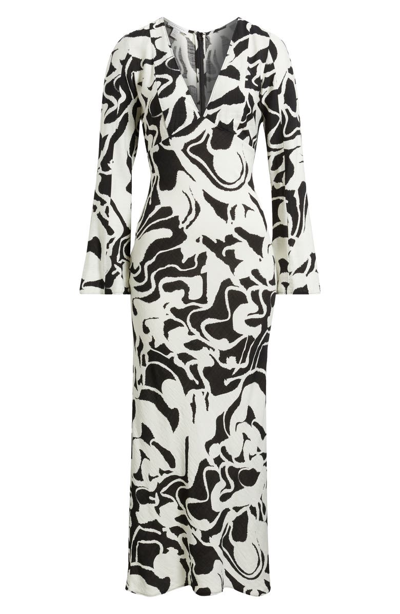 Topshop Lea Floral Long Sleeve Maxi Column Dress, Alternate, color, 