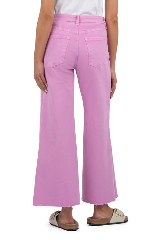Kut From The Kloth Meg Fab Ab Raw Hem High Waist Ankle Wide Leg Jeans In Peony Pink