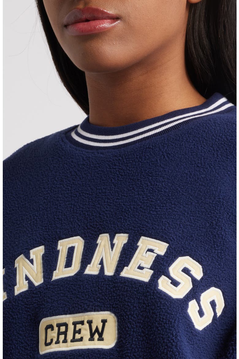 Kindness Crew Teddy Fleece Crewneck Sweatshirt, Alternate, color, NAVY