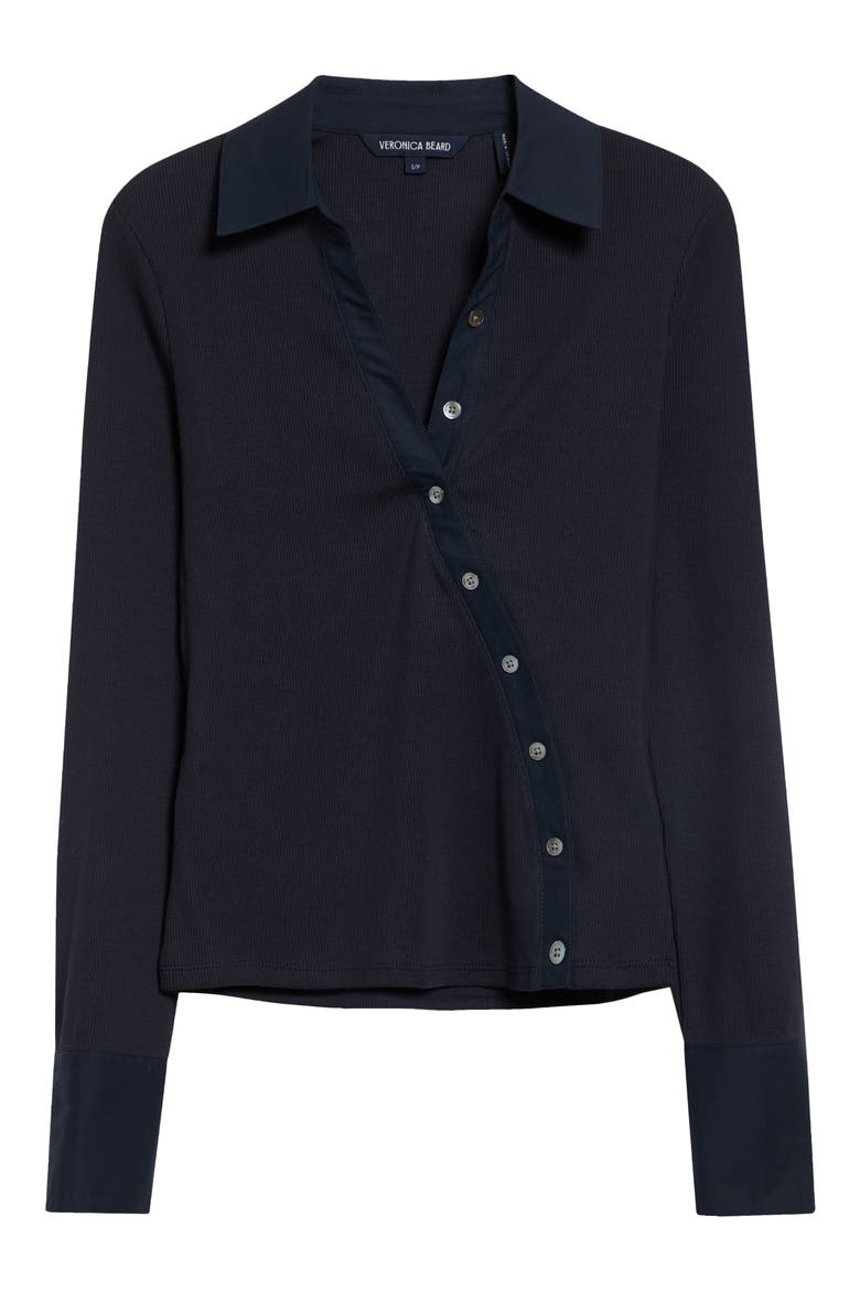 Brenner Rib Button-Up Shirt, Alternate, color, NAVY