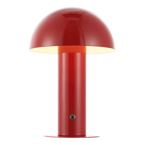 Boletus Contemporary Bohemian Rechargeable/Cordless Iron Integrated Portable LED Mushroom Table Lamp