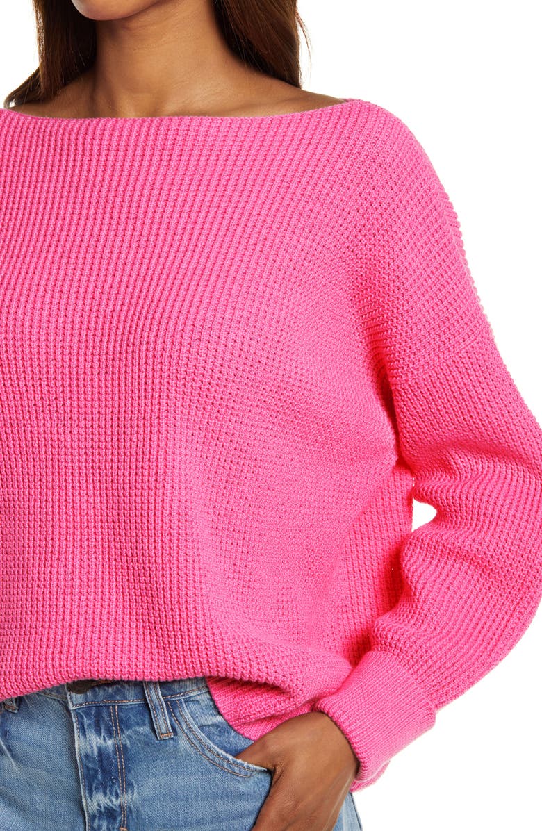 French Connection Millie Mozart Waffle Knit Sweater, Alternate, color, 