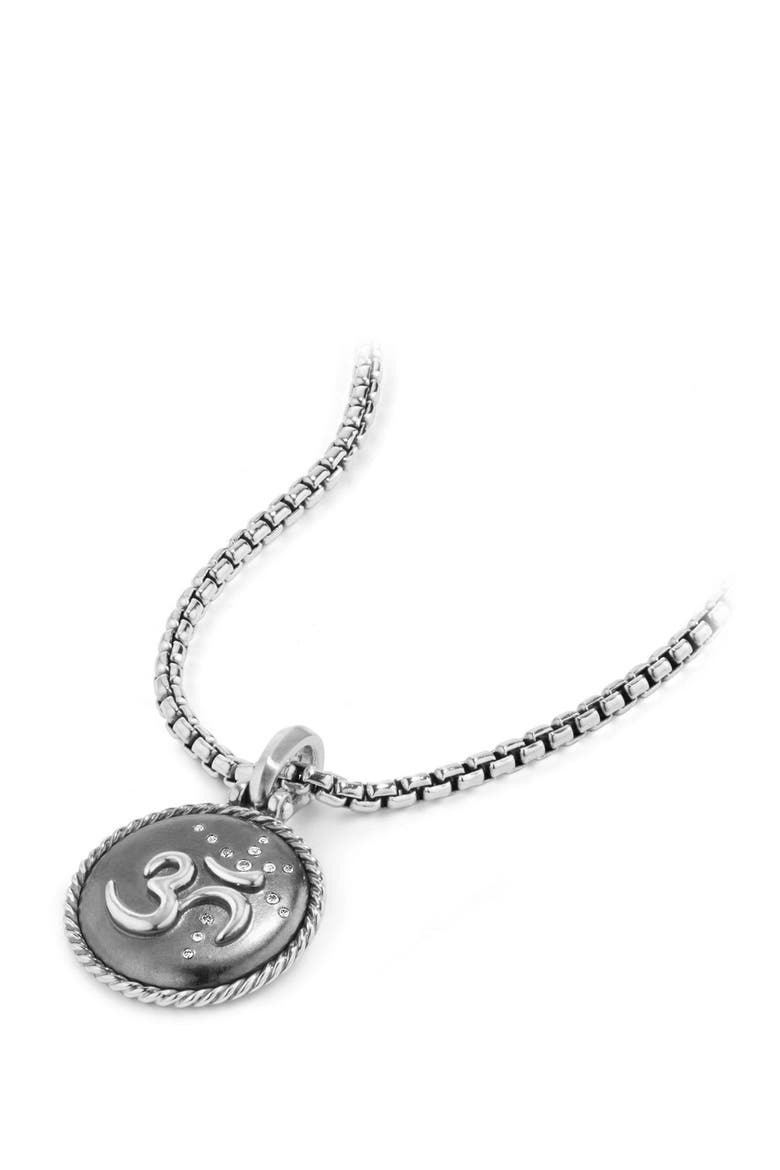 Om Diamond Amulet, Alternate, color, SILVER