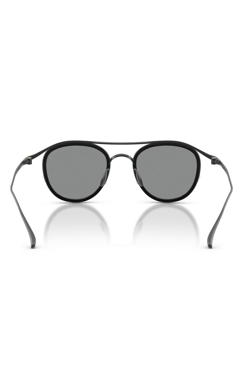 ARMANI 46mm Round Sunglasses, Alternate, color, Matte Black / Blue