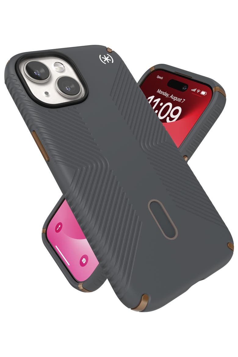 Presidio2 Grip MagSafe Case for Apple iPhone 15 / iPhone 14 / iPhone 13, Alternate, color, Charcoal