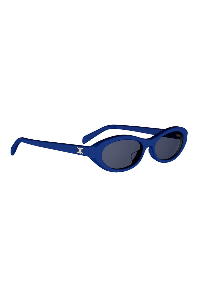 Triomphe Mini 54mm Oval Sunglasses, Alternate, color, SHINY BLUE / BLUE