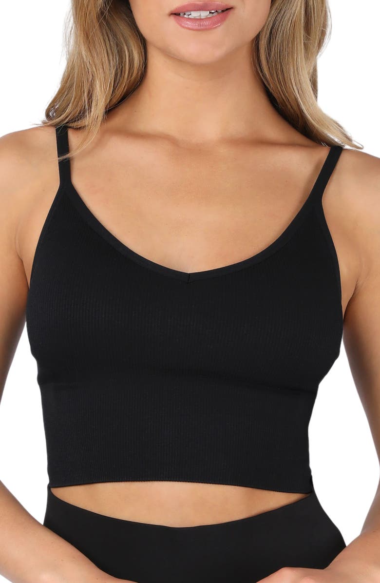 YOGALICIOUS Ribbed Seamless Longline Sports Bra, Main, color,