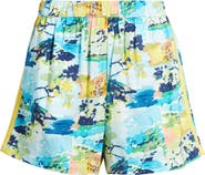 CITY BLUES Print Cotton Blend Pull-On Shorts