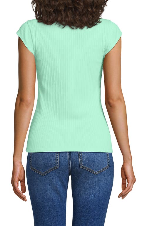 LANDS' END LANDS' END POINTELLE CAP SLEEVE TOP 