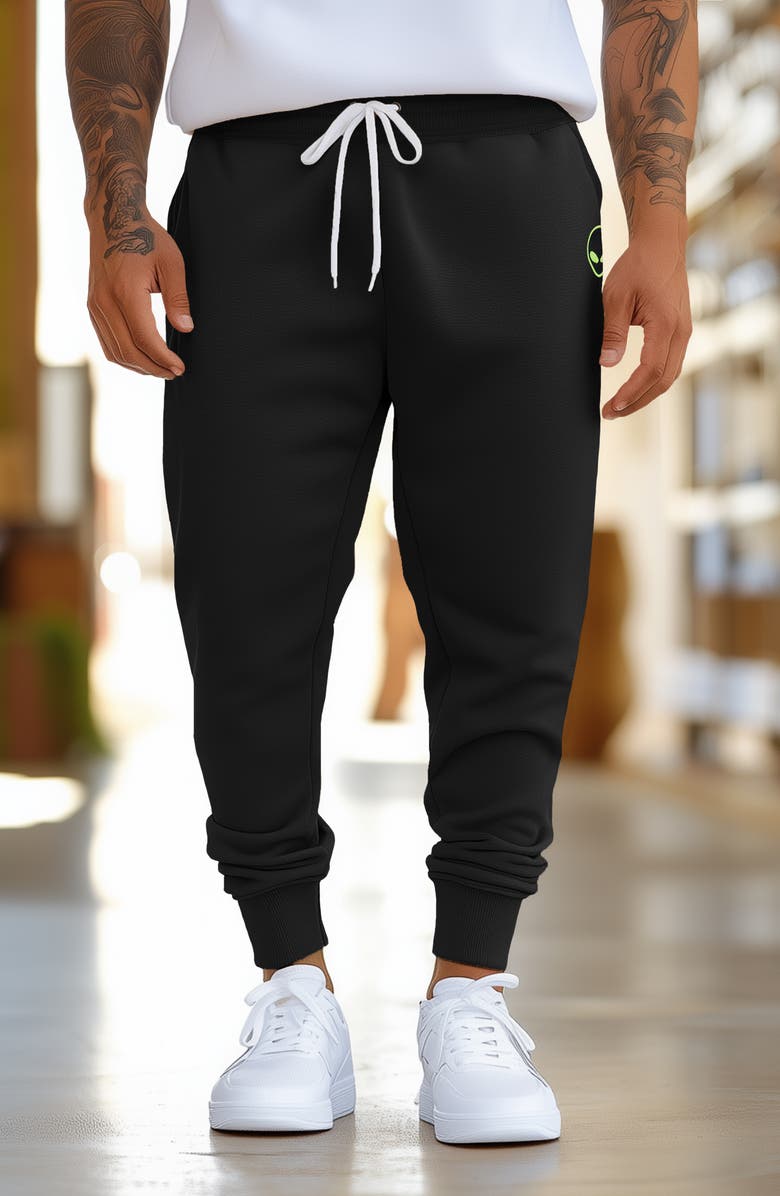 Dalix Mens Alien Midweight Fleece Jogger Pant, Alternate, color, Black