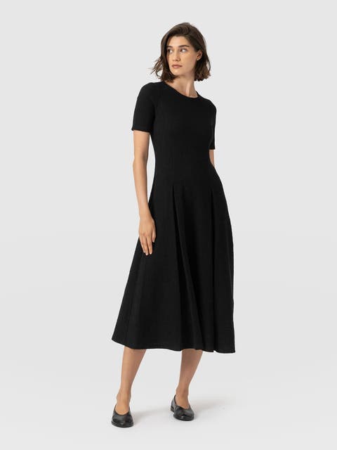 Lana Pleated Short Sleeve Dress