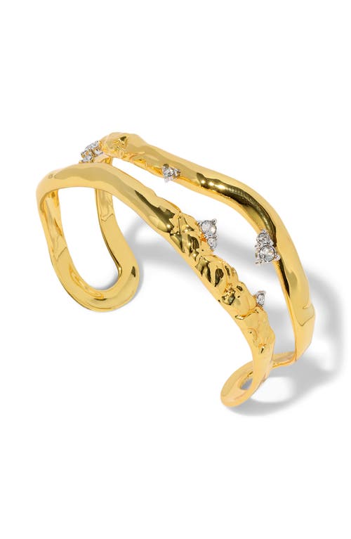 Alexis Bittar Brut Crystal Thorned Open Cuff Bracelet In Crystals