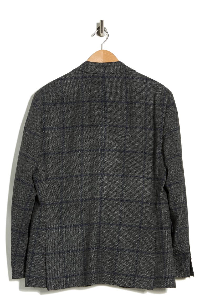 Elex Plaid Wool Blend Sport Coat, Alternate, color, CHARCOAL