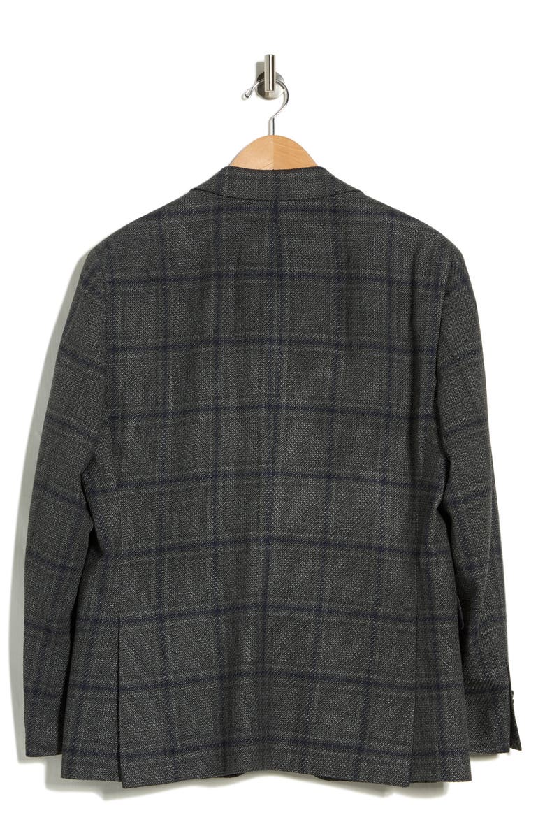 Jack Victor Elex Plaid Wool Blend Sport Coat, Alternate, color, Charcoal