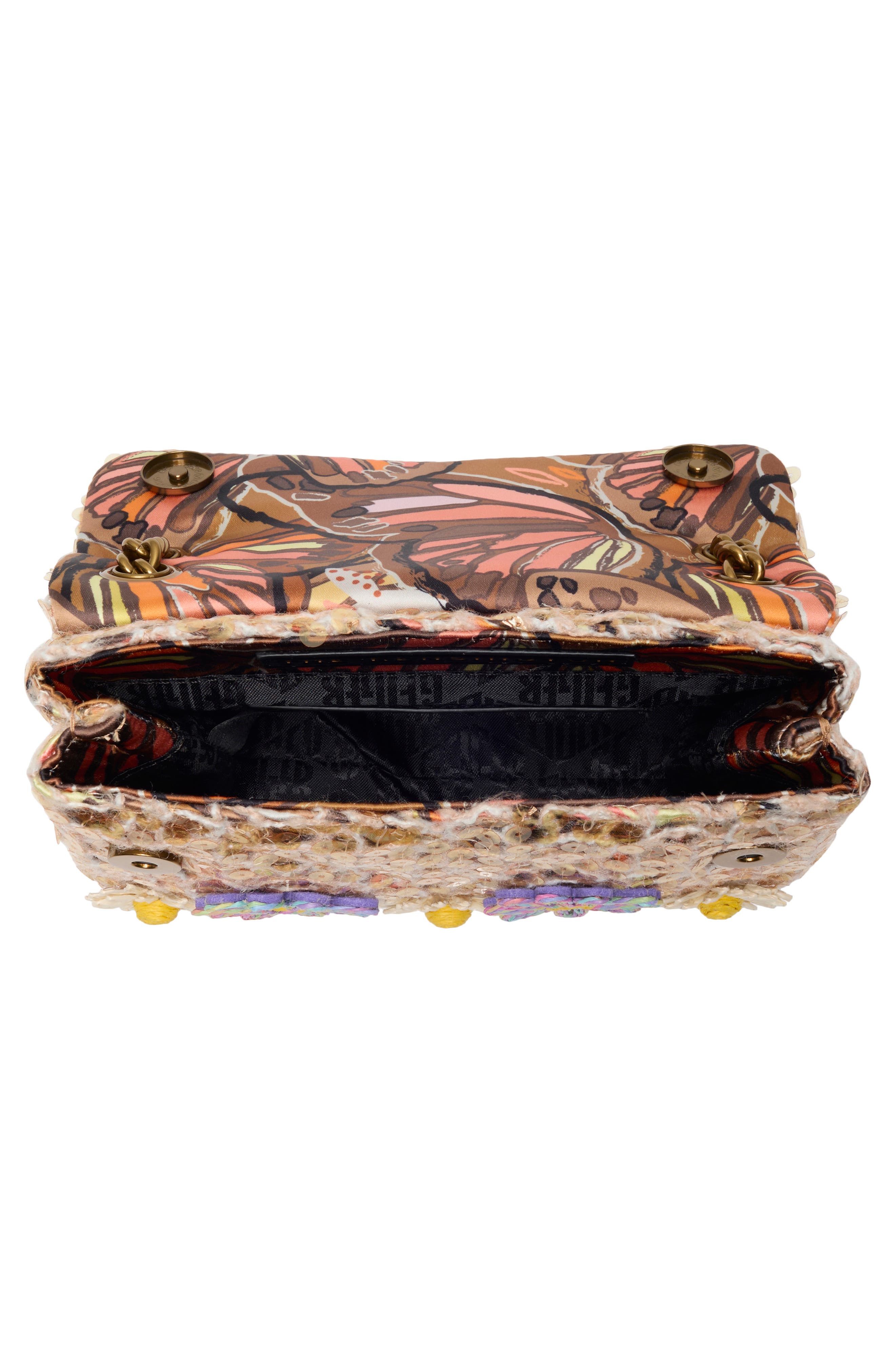 Kurt Geiger London Mini Kensington Floral Convertible Shoulder Bag, Alternate, color, Open Brown