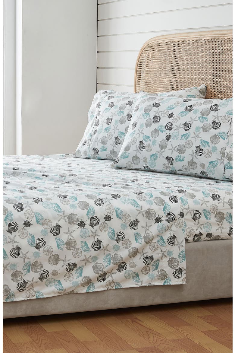 Coastal Microfiber Sheet Set, Alternate, color, SEASHELL