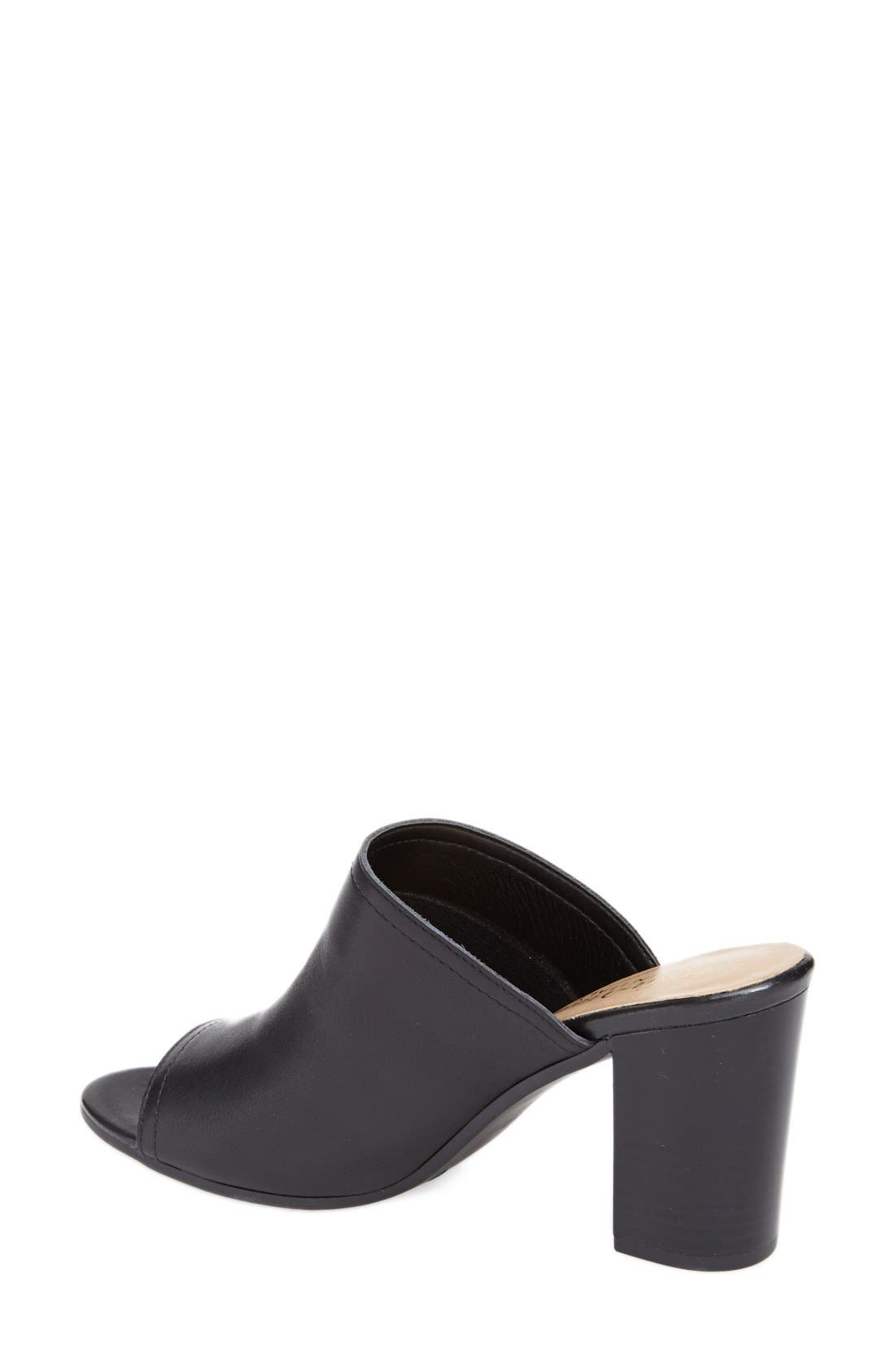 'Arno' Leather Mule, Alternate, color, BLACK
