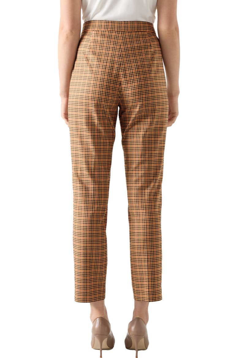 Amber Plaid Crop Pants, Alternate, color, BROWN