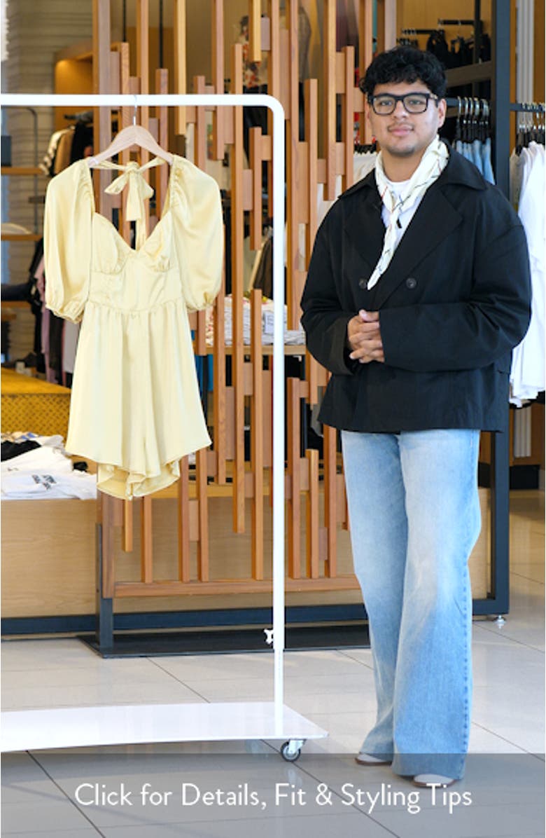 Billie Open Back Satin Romper, sales video thumbnail