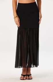 ASTR the Label Halie Mixed Media Maxi Skirt